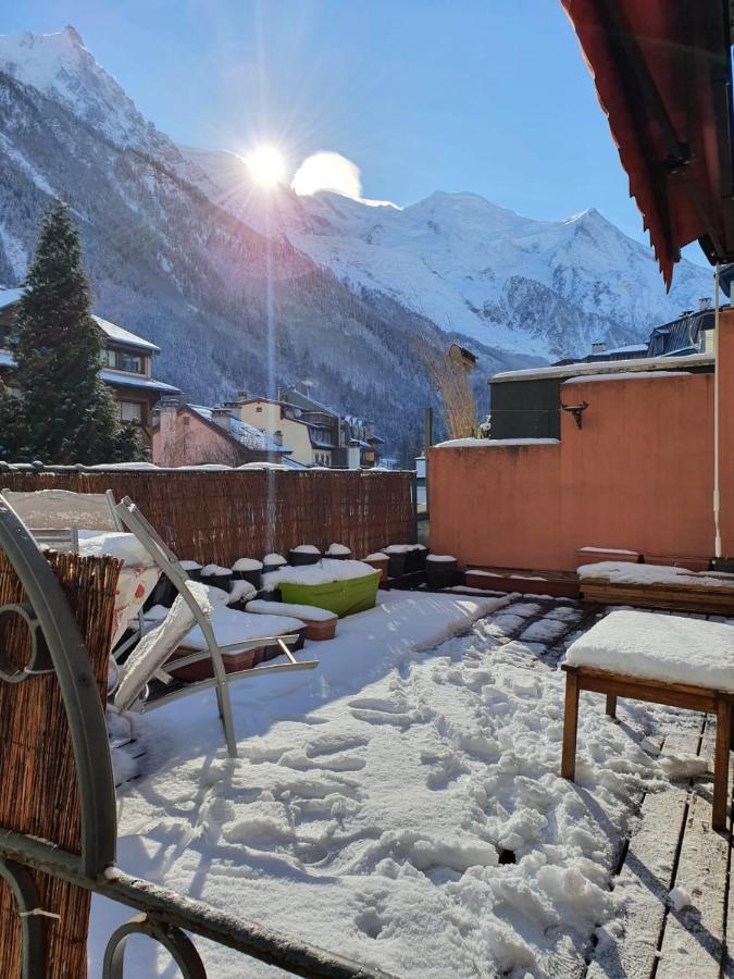 Chamonix Hyper Centre . Terrasse Vue Mont Blanc . Parking Exterior foto